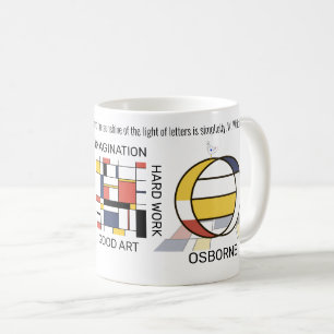 Mug Neoplasticisme Art Monogramme Stylish. Lettre O