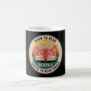 Mug Nés pour lire des livres forcés de lire des courri