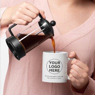 Mug Nettoyer le logo et le texte promotionnel Blanc