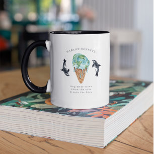 Mug Nettoyer Nos Océans   Monogramme Baleine Orque Aqu