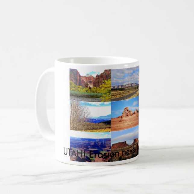 Mug Neuf icônes de paysage de l'Utah (Devant gauche)