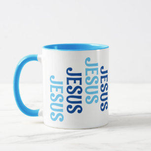 Mug Neuf Jésus bleu et blanc Musique