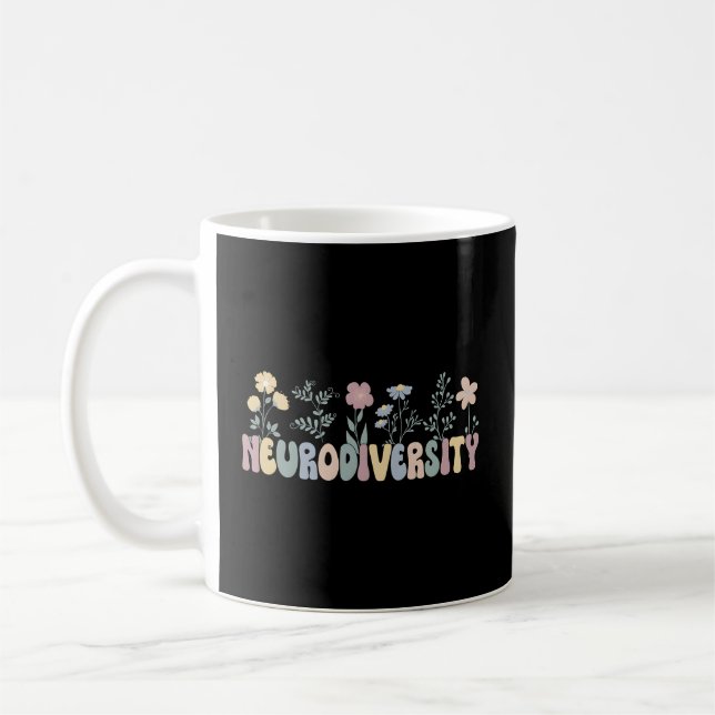 Mug Neurodiversité Fleurs Autisme Neurodivergent (Gauche)