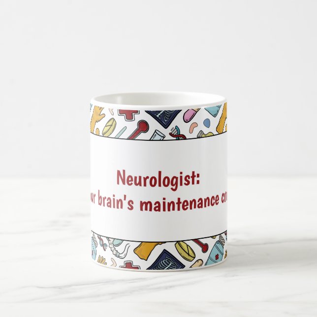 Mug Neurologiste cerveau médical pun docteur motif cad (Centre)