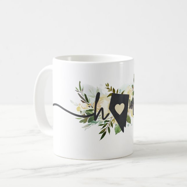 Mug Nevada State Personnalisé Accueil Ville Floral Rus (Devant gauche)
