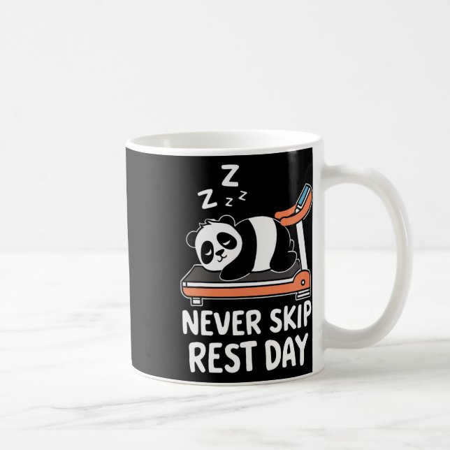 Mug Never Skip Rest Day Funny Bodybuilding Panda Worko (Droite)