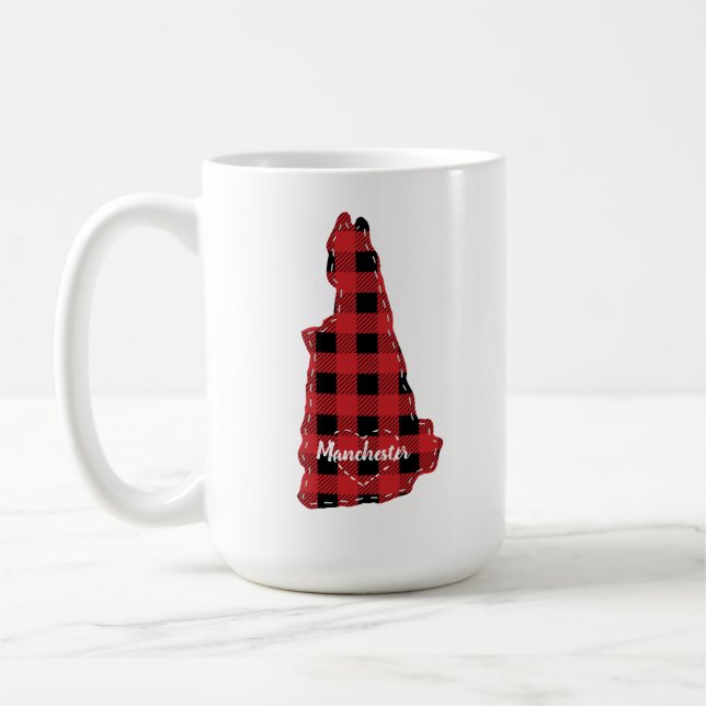 Mug New Hampshire Hometown State Plaid Christmas (Gauche)