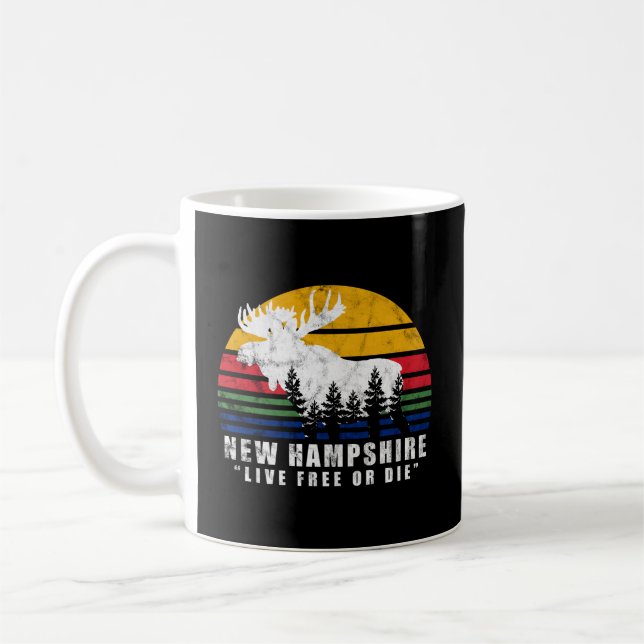Mug New Hampshire Live Free Ou Die Moose Forest (Gauche)