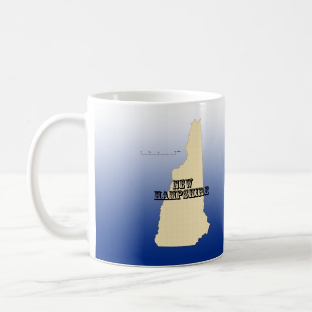 Mug - New Hampshire State Map avec la ville (Gauche)