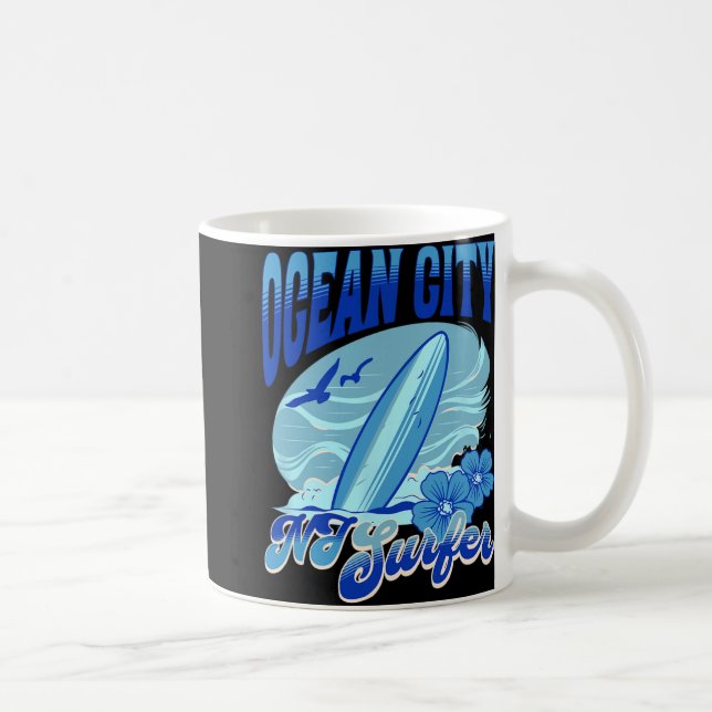 Mug New Jersey Surfer Ocean City Nj Surfing Beach Sand (Droite)