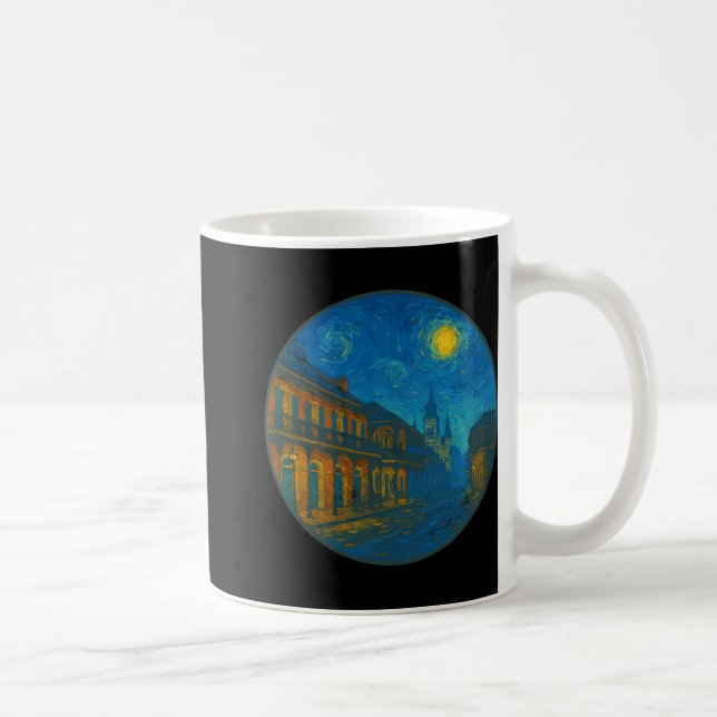 Mug New Orleans Louisiana - Van Gogh Starry Night Styl (Droite)
