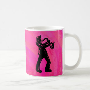 Mug New York Boogie Nuits Saxophone Hot Pink