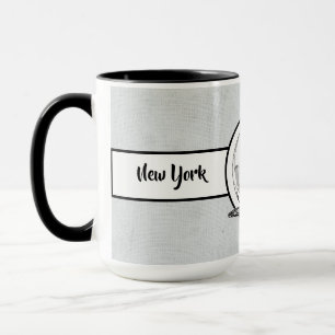Mug New York City Élégant lin Ringer 15oz