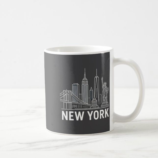 Mug New York Skyline With Statue Of Liberty White Line (Droite)