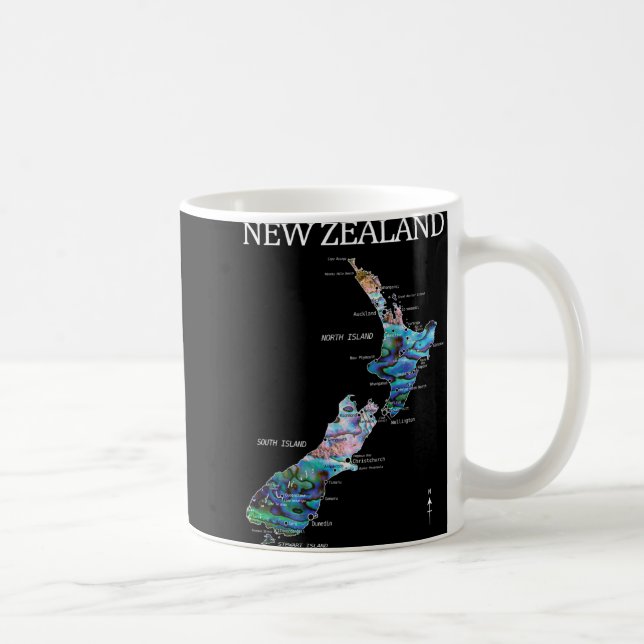 Mug New Zealand Kiwi Detailed Map  (Droite)