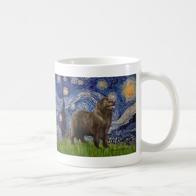 Mug Newfie (brun2) - Nuit étoilée (Droite)