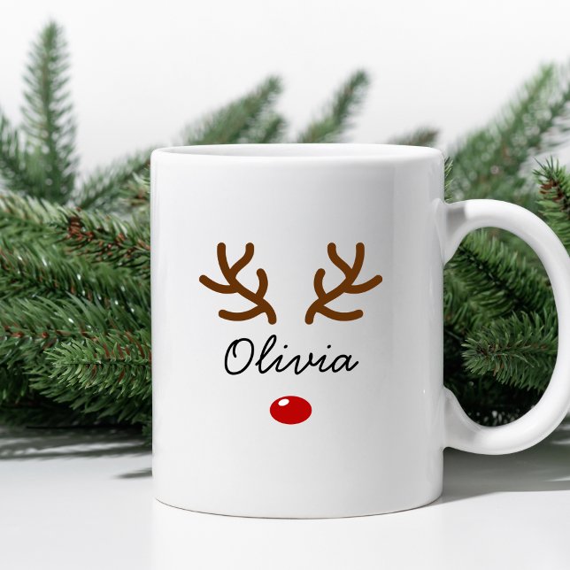 Mug Nez de rennes mignons et colliers Noël personnalis (Créateur téléchargé)