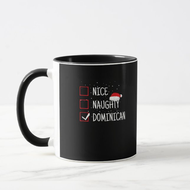 Mug Nice Naughty Dominican Christmas List  (Gauche)