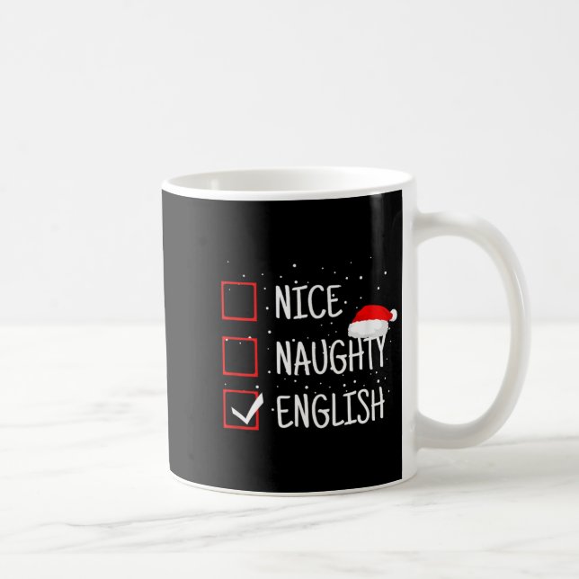 Mug Nice Naughty English Christmas Checklist Funny Eng (Droite)