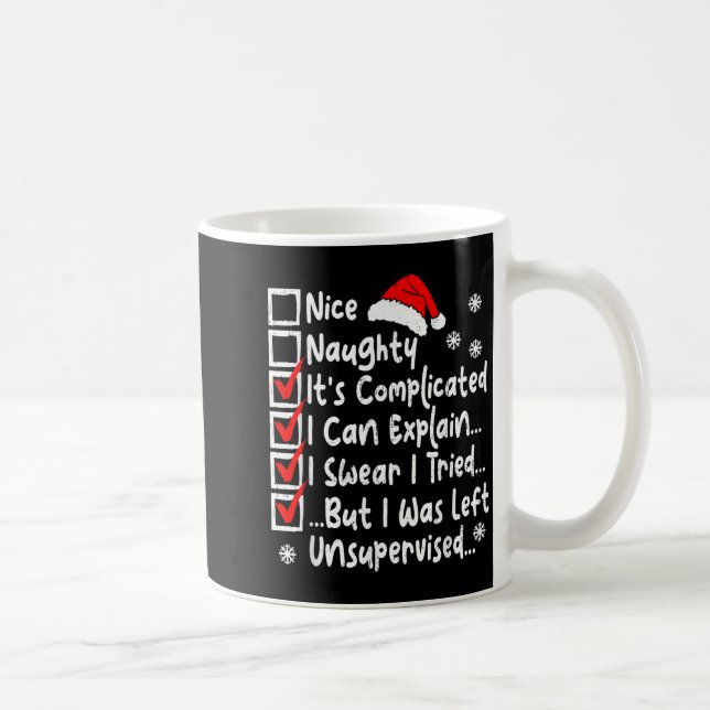 Mug Nice Naughty Multi Checklist Funny Christmas List  (Droite)