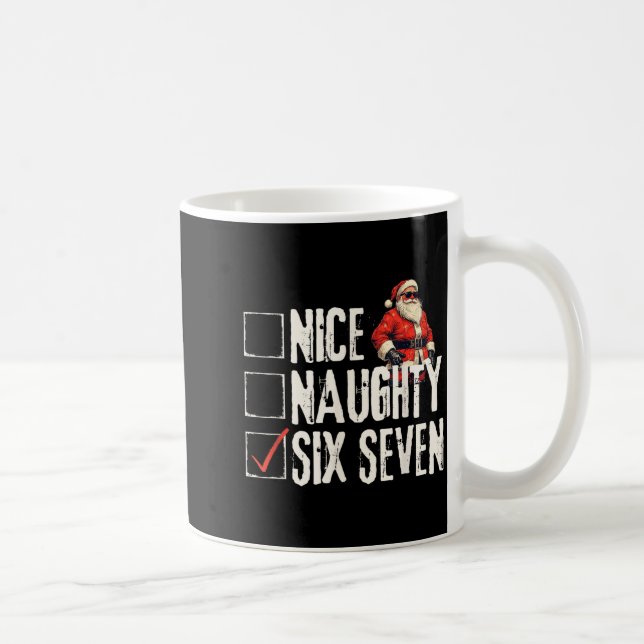 Mug Nice Naughty Six Seven Brainrot Meme 67 Santa Funn (Droite)