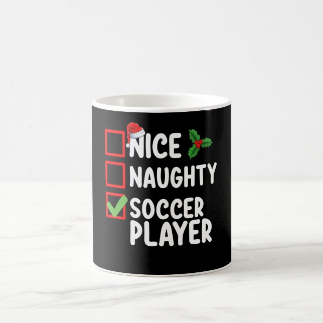 Mug Nice Naughty Soccer Joueur Noël (Centre)