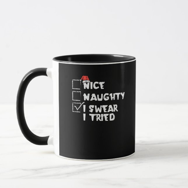 Mug Nice Naughty Tried My Best Holiday Humor (Gauche)