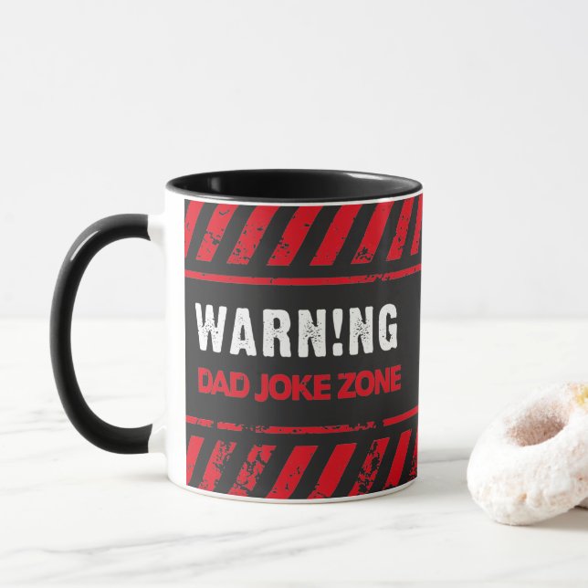 Mug Nice Texte Design Attention Papa Zone de plaisante (Avec donut)