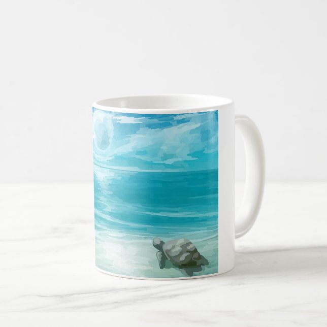 Mug Nidification de la tortue de mer de l'aquarelle (Devant droit)