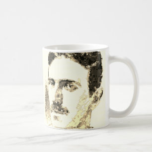 Mug Nikola Tesla dessin à la sepia