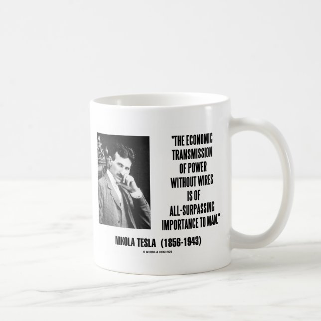 Mug Nikola Tesla Transmission Économique Du Pouvoir (Droite)