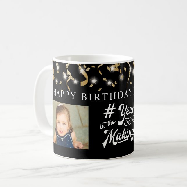 Mug N'importe quelle année de photo anniversaire dans  (Devant gauche)