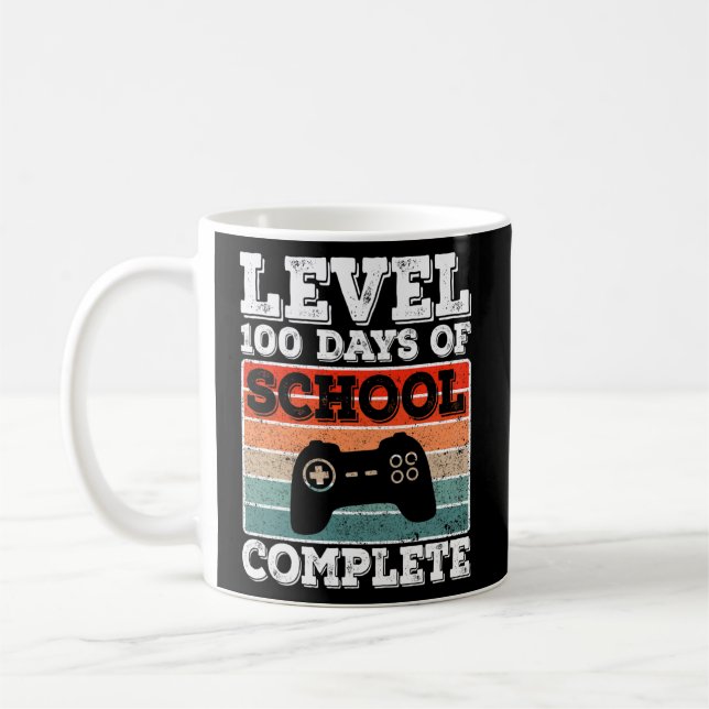 Mug Niveau 100 Jours D'École Complet Gamer Garçons Vid (Gauche)