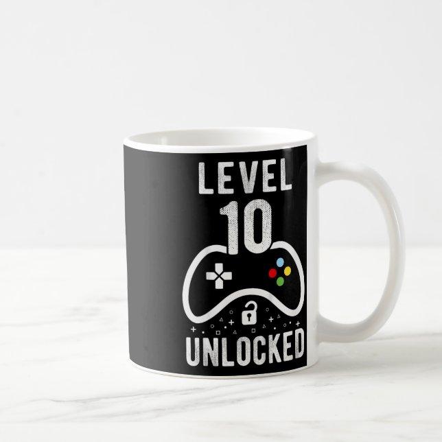 Mug Niveau 10 Jeu vidéo déverrouillé 10e anniversaire  (Droite)