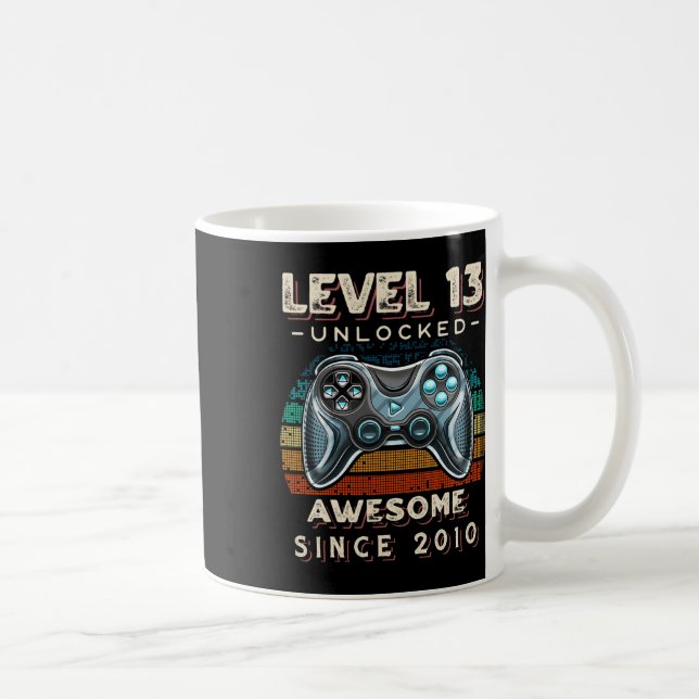 Mug Niveau 13 Jeu vidéo déverrouillé 13e anniversaire  (Droite)