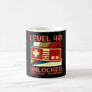 Mug NIVEAU 40 NON VERROUILLÉ 40 Jeu cadeau d'anniversa