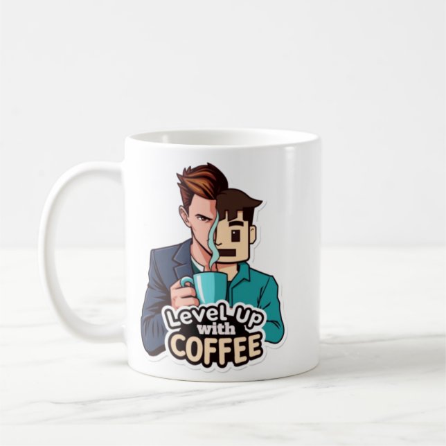 Mug Niveau haut avec café (homme) (Gauche)