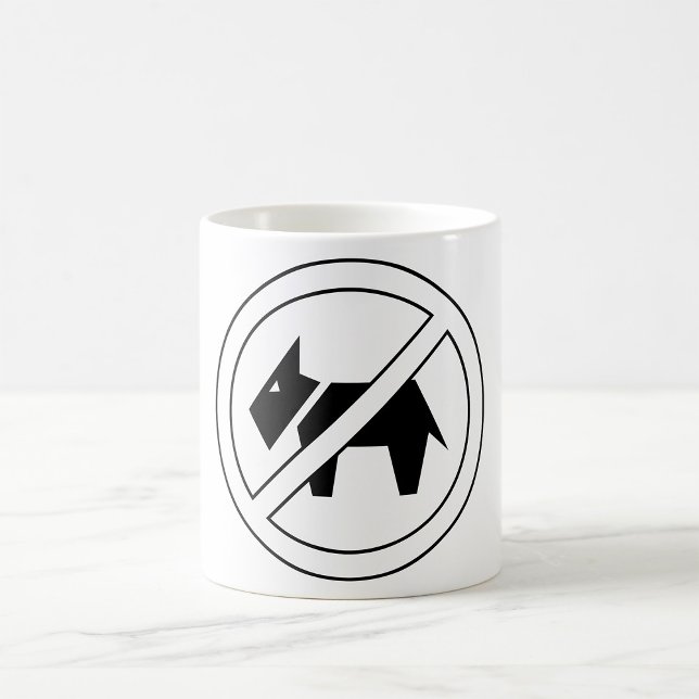 Mug No Dogs Allowed Bold Black and White Symbol (Créateur téléchargé)