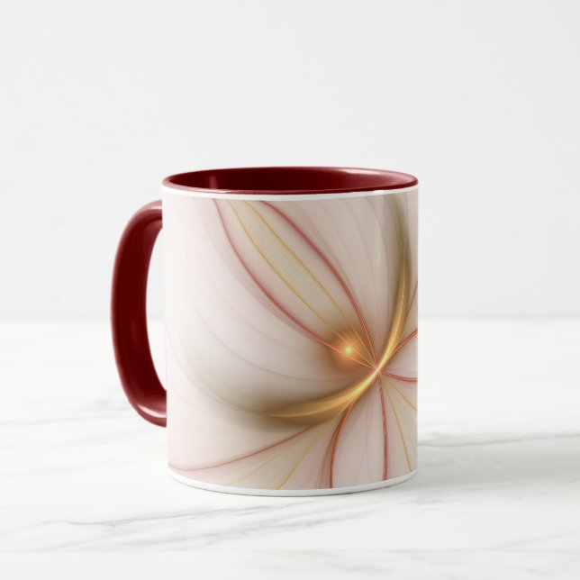 Mug Noble Cuivre Et Or Abstrait Art Fractal Moderne (Devant gauche)