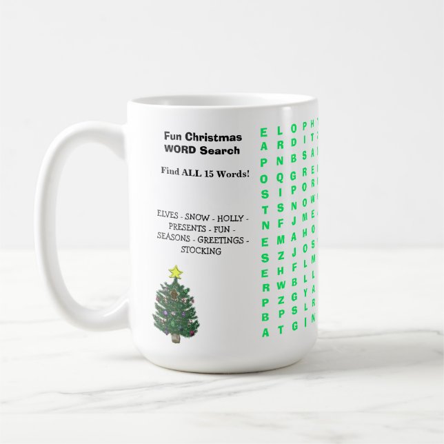 Mug Noël 15 Mot Puzzle amusant (Gauche)
