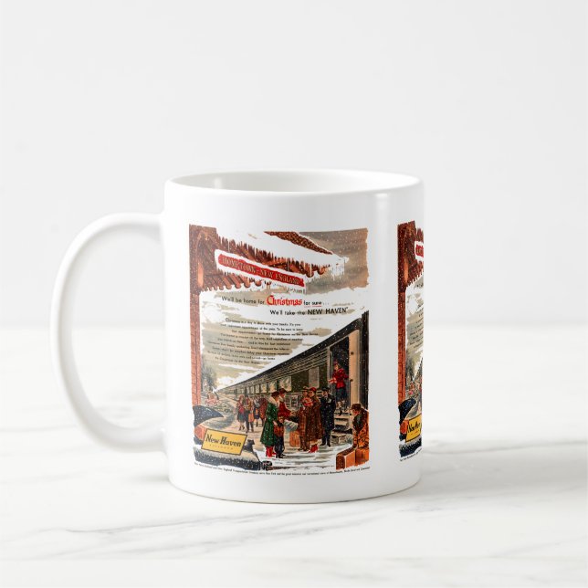 Mug Noël 1947 du chemin de fer New Haven      (Gauche)