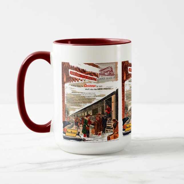 Mug Noël 1947 du chemin de fer New Haven         (Gauche)
