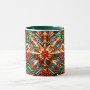 Mug NOËL ~ 3D ~ Rouge, Vert et Or ~