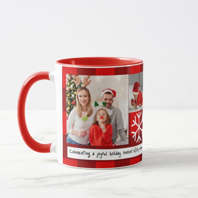 Mug Noël 7 photos grille meilleure grand-mère Rouge pl (Gauche)
