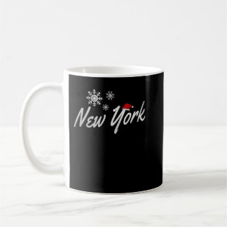 Mug Noël à New York avec des flocons de neige et de Sa