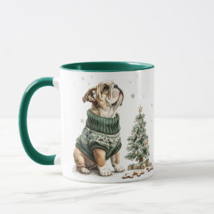 Mug Noël Anglais Chien de Noël Arbre