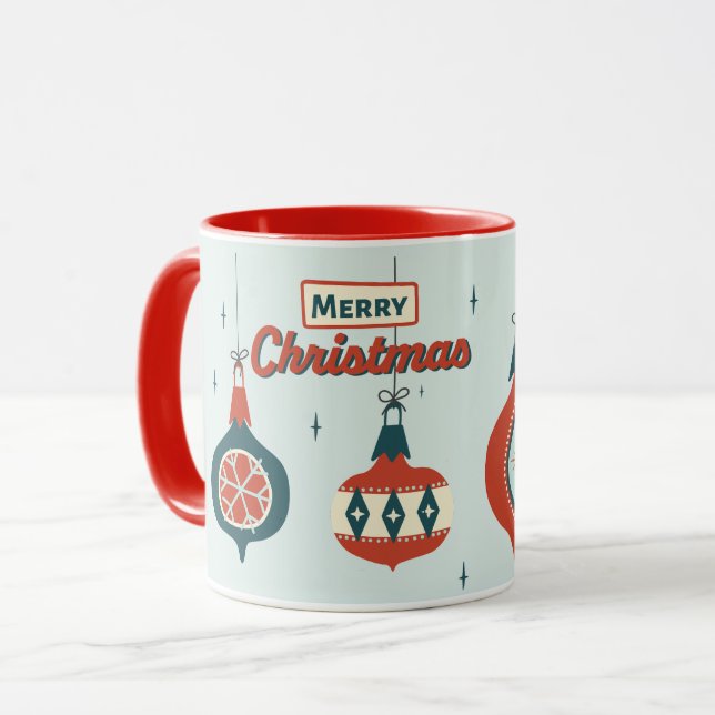 Mug Noël atomique du milieu du siècle (Devant gauche)