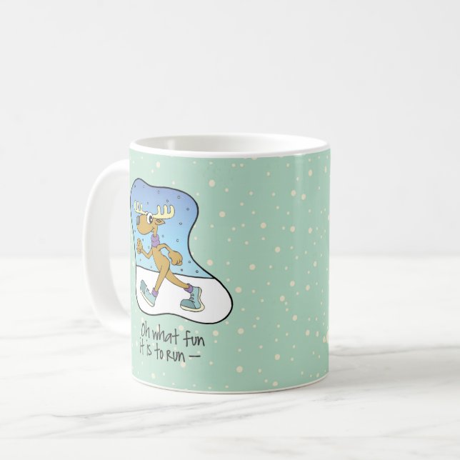 Mug Noël au renne d'exercice de course (Devant gauche)