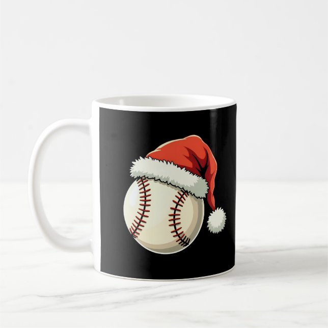 Mug Noël Baseball Santa Hat Funny Sport Noël (Gauche)