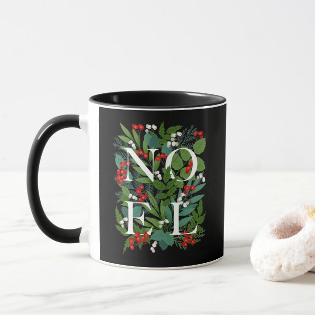 Mug NOEL Berries vertes Noël (Avec donut)